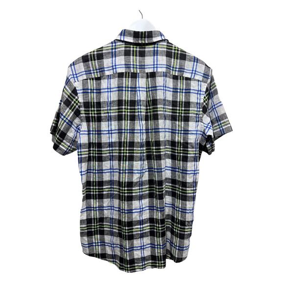 Rodd and Gunn Shirt Mens L Sports Fit Plaid Italian Linen Short Sleeve Button Up - Picture 2 of 13